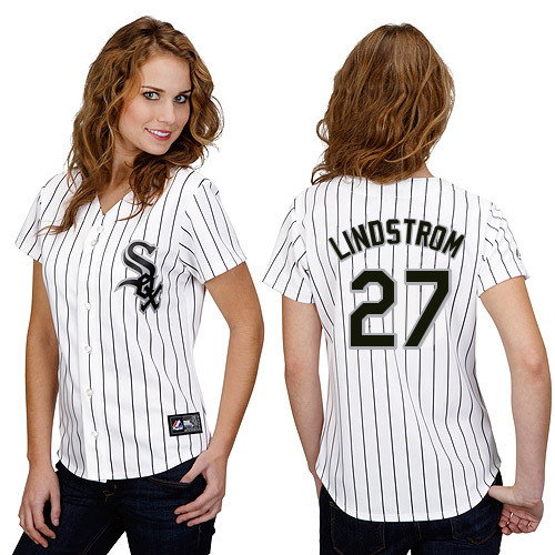 Matt Lindstrom #27 mlb Jersey-Chicago White Sox Women's Authentic Home White Cool Base Baseball Jersey